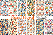 Ornamental Floral Marigold Damask, a Pattern Graphic by Fine Purple Elephant (Thumbnail 1 of 5)