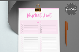 Bucket List Printable - Minimalist