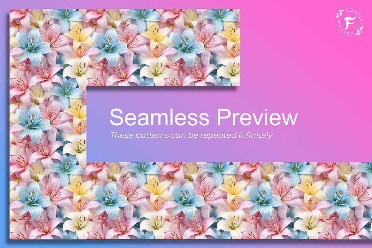 3D Pastel Flower Seamless Pattern, a Pattern Graphic by Forhadx5 (Photo 2 of 11)