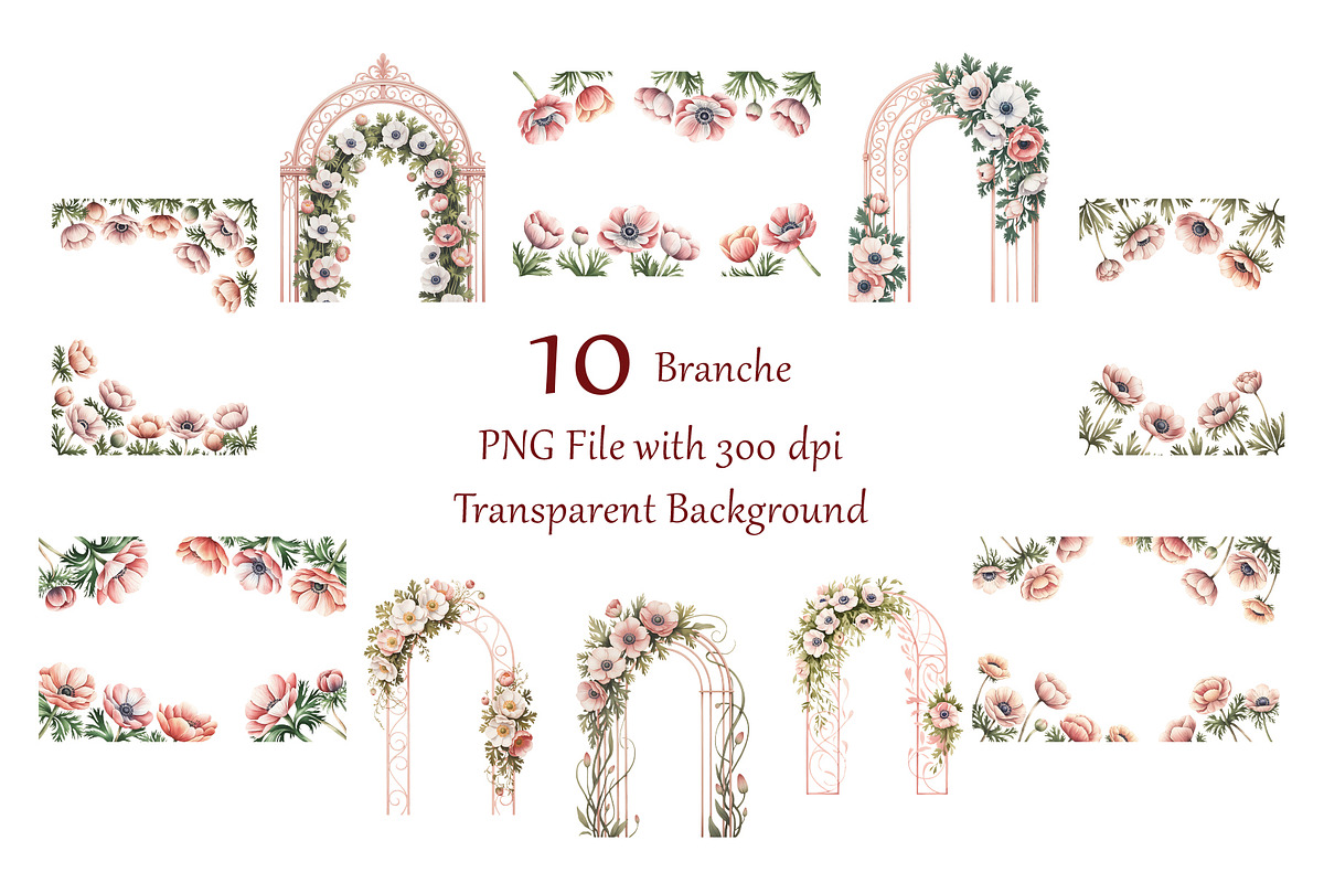 Anemone Watercolor Floral Clipart, a Decorative Illustration by ForhadGFX (Photo 10 of 14)