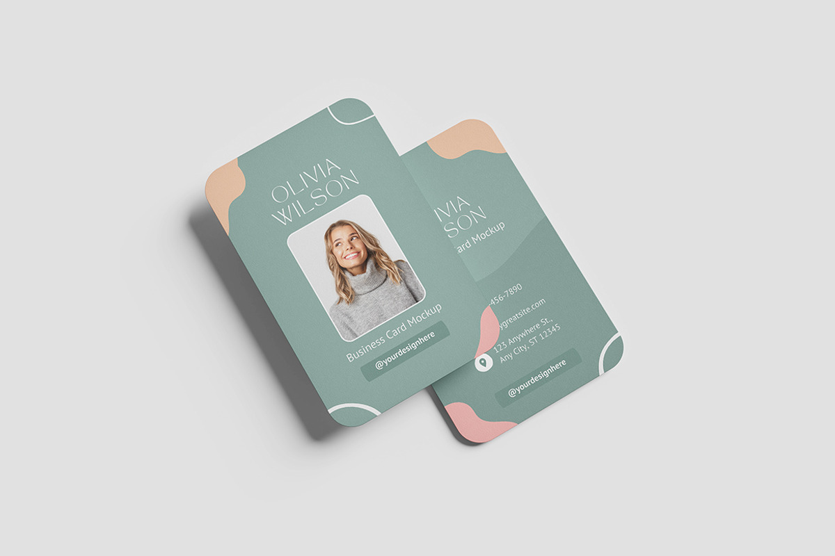 Vertical Business Card Mockup, a Product Mockup by MrLetters (Photo 2 of 5)