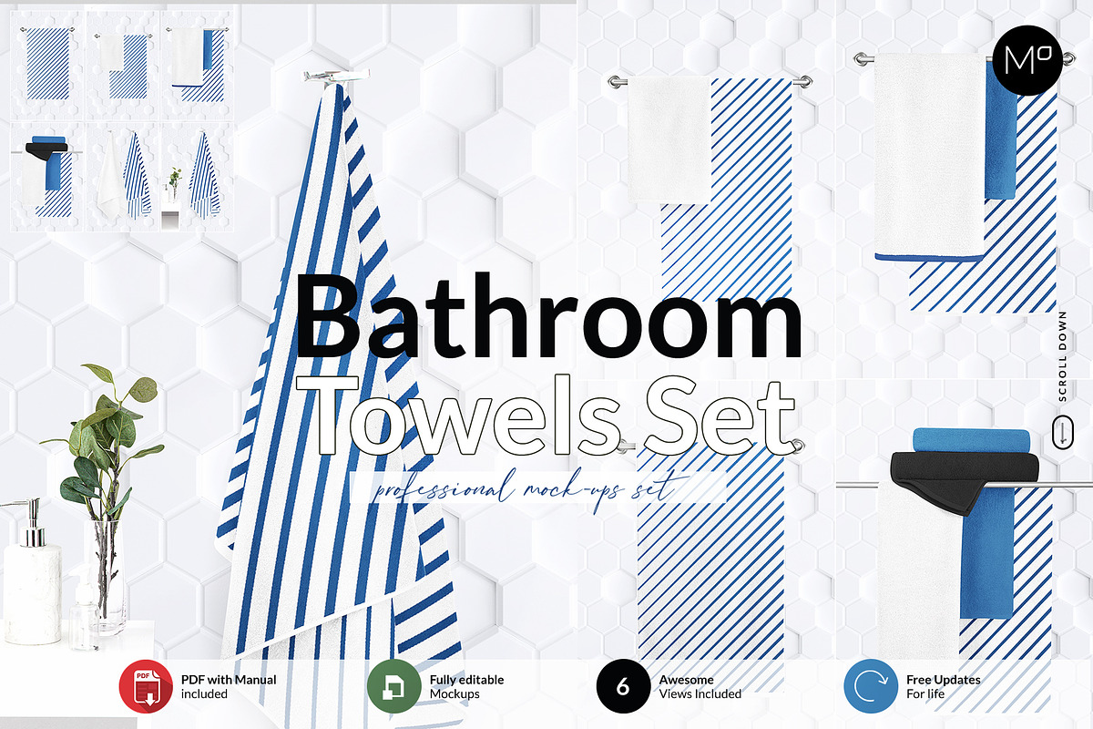 Bathroom Towel Set Mock-ups, a Household Mockup by Mocca Mockups Store (Photo 1 of 5)