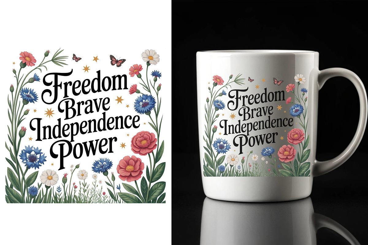 Freedom Brave Independence Power, a Seasonal Illustration by Unique Design Team (Photo 3 of 4)