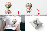 Hot Air Balloon Clipart, a Graphic by Artnoy (Thumbnail 3 of 5)