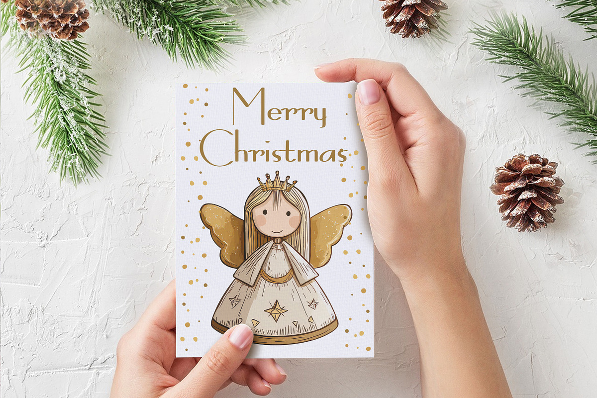 30 Whimsical Christmas Angel Clipart, a Seasonal Illustration by V Design Creator (Photo 7 of 10)