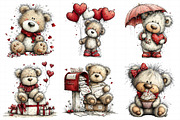Valentine Teddy Bear Clipart, an Illustration by Daily.Designs (Thumbnail 7 of 8)
