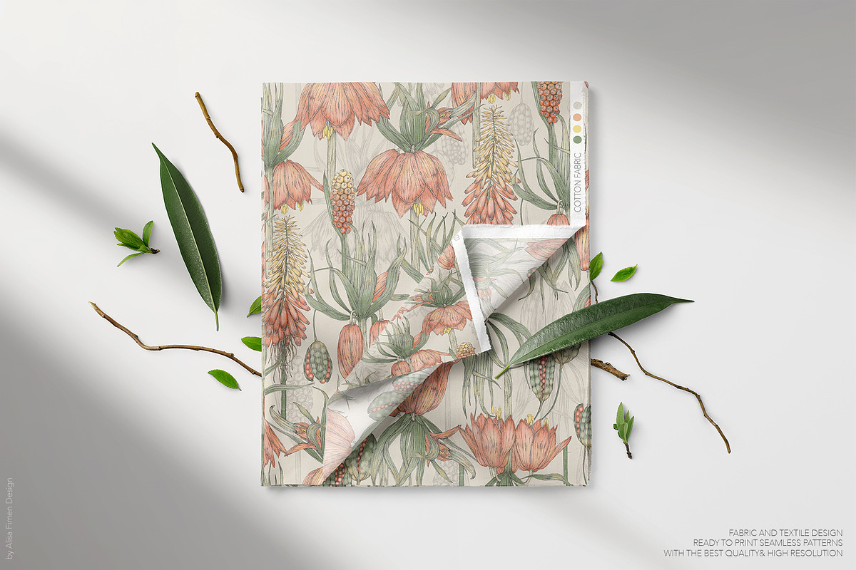 Exotic Flowers Patterns&Motifs, a Pattern Graphic by Alisa Fimen Design (Photo 3 of 10)