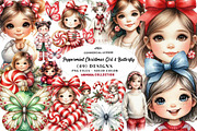 Peppermint Christmas Girl & Butter., a Seasonal Illustration by CreationArt (Thumbnail 1 of 7)