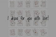Moose Reindeer Clipart Set, an Animal Illustration by Palau (Thumbnail 7 of 10)