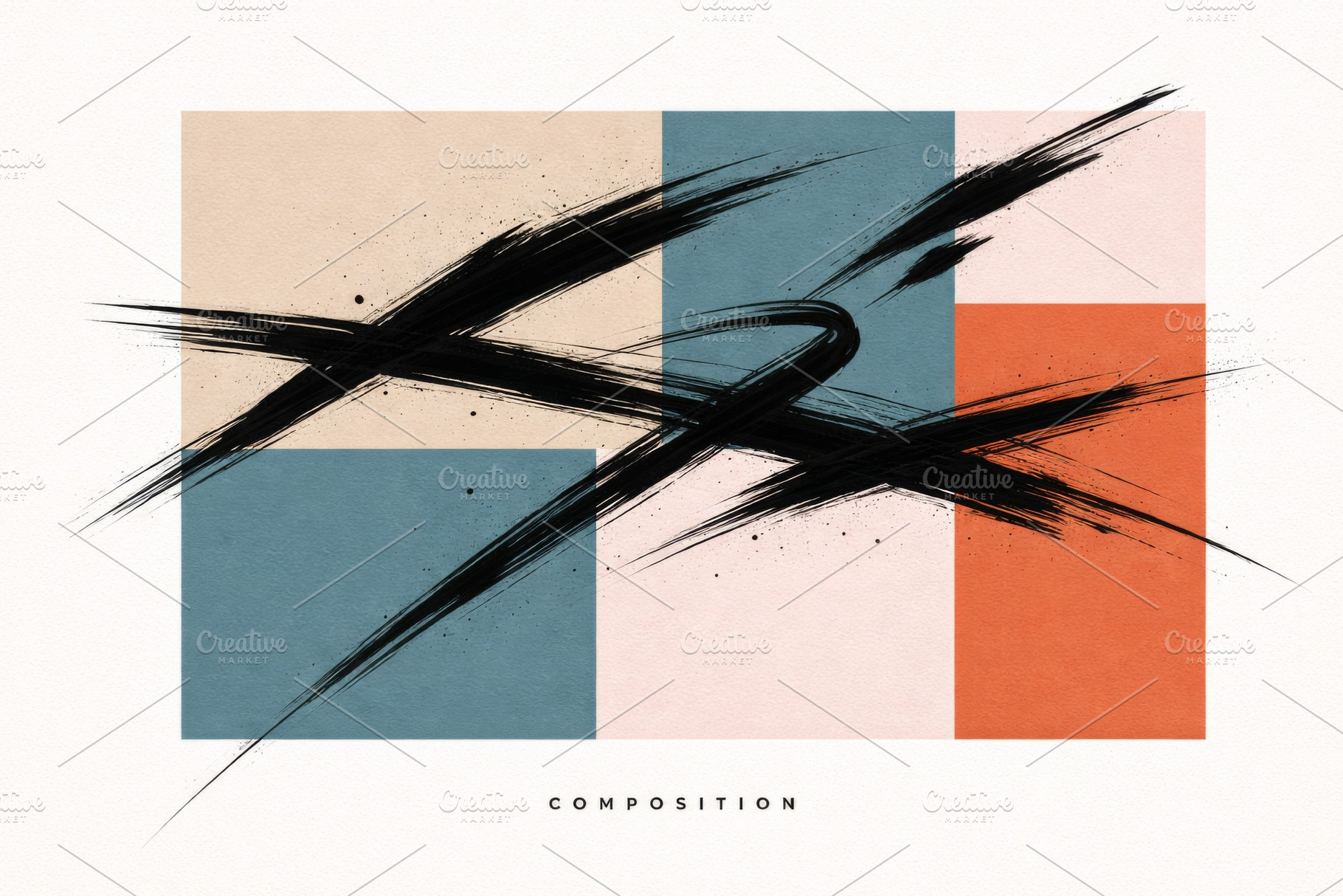 Abstract ink composition on colorful, a Photo by Dvoevnore photos
