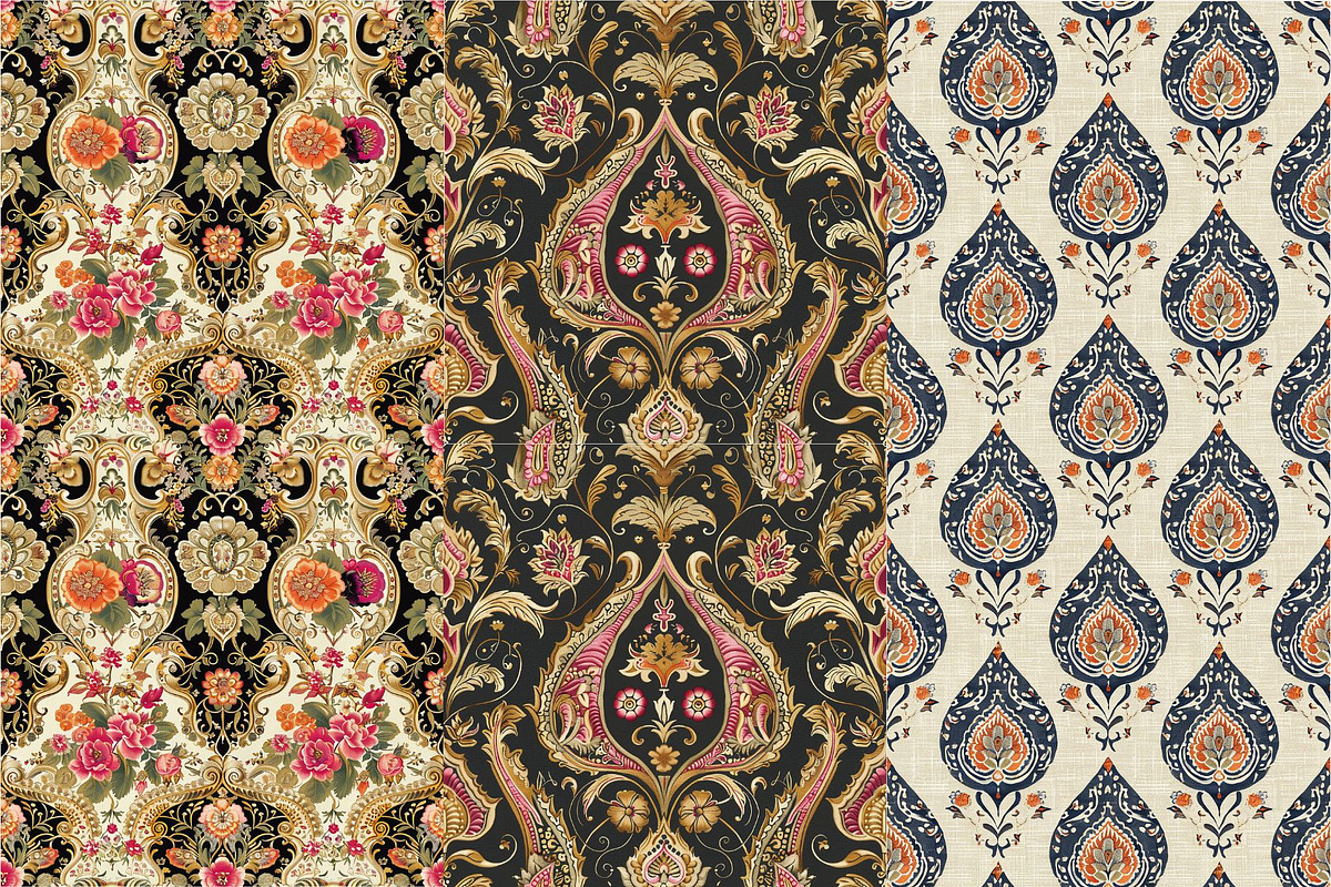 10 Persian Flurry Seamless Patterns, a Pattern Graphic by Inknfolly