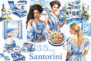 Santorini Clipart | Summer Vacation, a Person Illustration by GlamArtZhanna (Thumbnail 1 of 6)