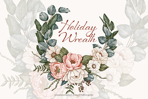 Floral Wedding Wreath Flowers Frame