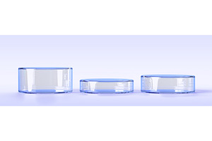 3d Set Of Glass Transparent Clear