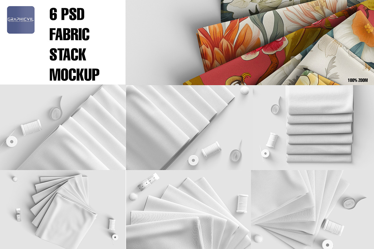 Fabric Stack Mockup | fabric mockup