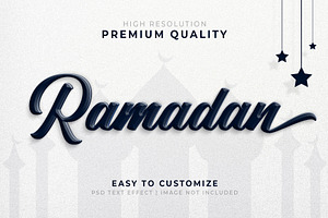 Ramadan Text Style Effect Mockup