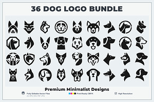 Dog Head Logo Bundle Collection, a Branding & Logo Template by Vectorium Studio