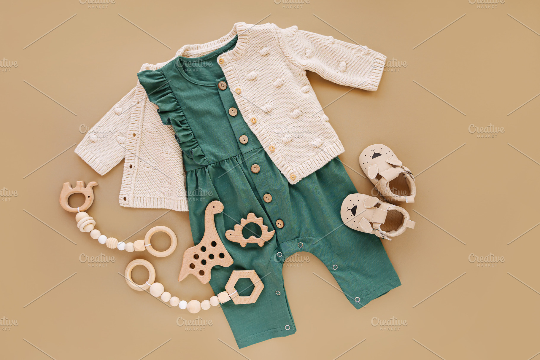 Knitted  jumper with green romper, a Beauty & Fashion Photo by Maria Igisheva