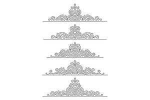 Set of line curl elements., a Decorative Illustration by incomible