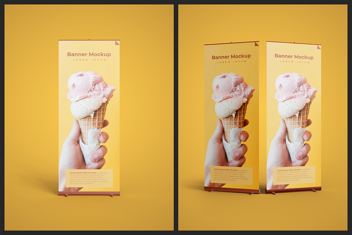 Yellow Roll Up Banner Mockup - 4 PSD, an Advertising Mockup by Muhazdinata (Photo 2 of 6)