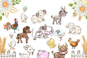 Farm Animals Clipart, an Animal Illustration by Masha  Studio (Thumbnail 3 of 9)