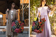 Pomegranate, plum,red roses flowers, a Pattern Graphic by Matrioshka (Thumbnail 2 of 4)