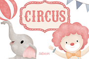 Circus Watercolor Clipart PNG, a Decorative Illustration by Articlips (Thumbnail 1 of 4)