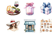 Watercolor Vintage Cafe Clipart, an Illustration by Design Market (Thumbnail 4 of 5)