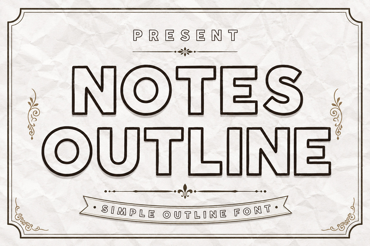 Notes Outline Font, a Sans Serif Font by Limited.studio (Photo 1 of 5)