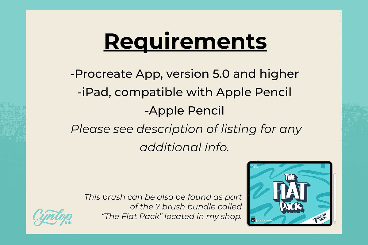 Procreate Brush : Flat Brush, a Brush Add-On by Cynlop Ink (Photo 6 of 6)