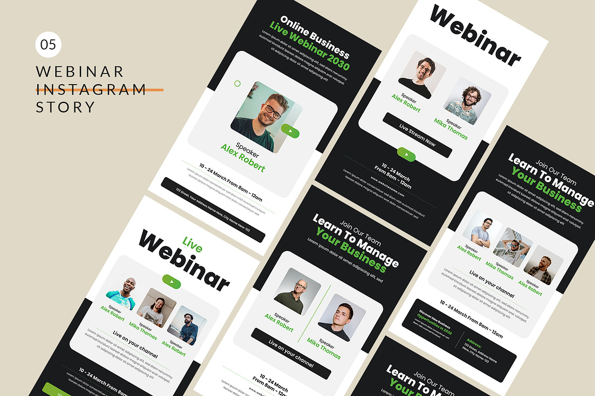 Webinar Social Media Stories, a Social Media Template by Pixelpick