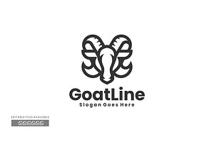 Goat Line Art Logo, a Design Template by ivan_artnivora