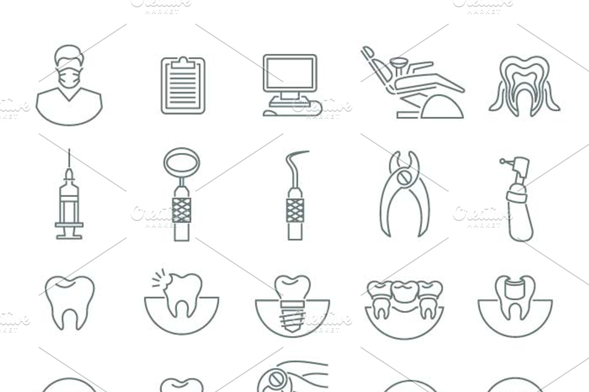 Dental clinic services flat icons, an Icon by Vectorikart (Photo 4 of 4)
