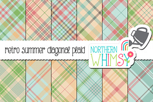 Retro Summer Pastel Plaid
