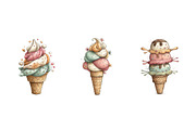 Summer Ice Cream Clipart, an Illustration by Design Market (Thumbnail 5 of 5)