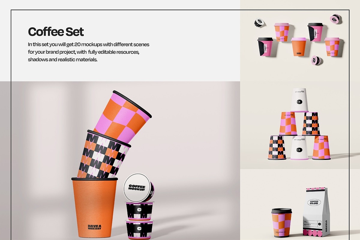 Coffee Cup Packaging Mockup Set, a Packaging Mockup by Mego-studio (Photo 3 of 7)