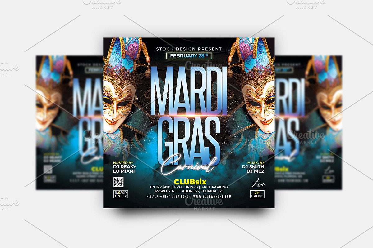 Mardi Gras Flyer, a Flyer Template by Stock_Design (Photo 1 of 2)