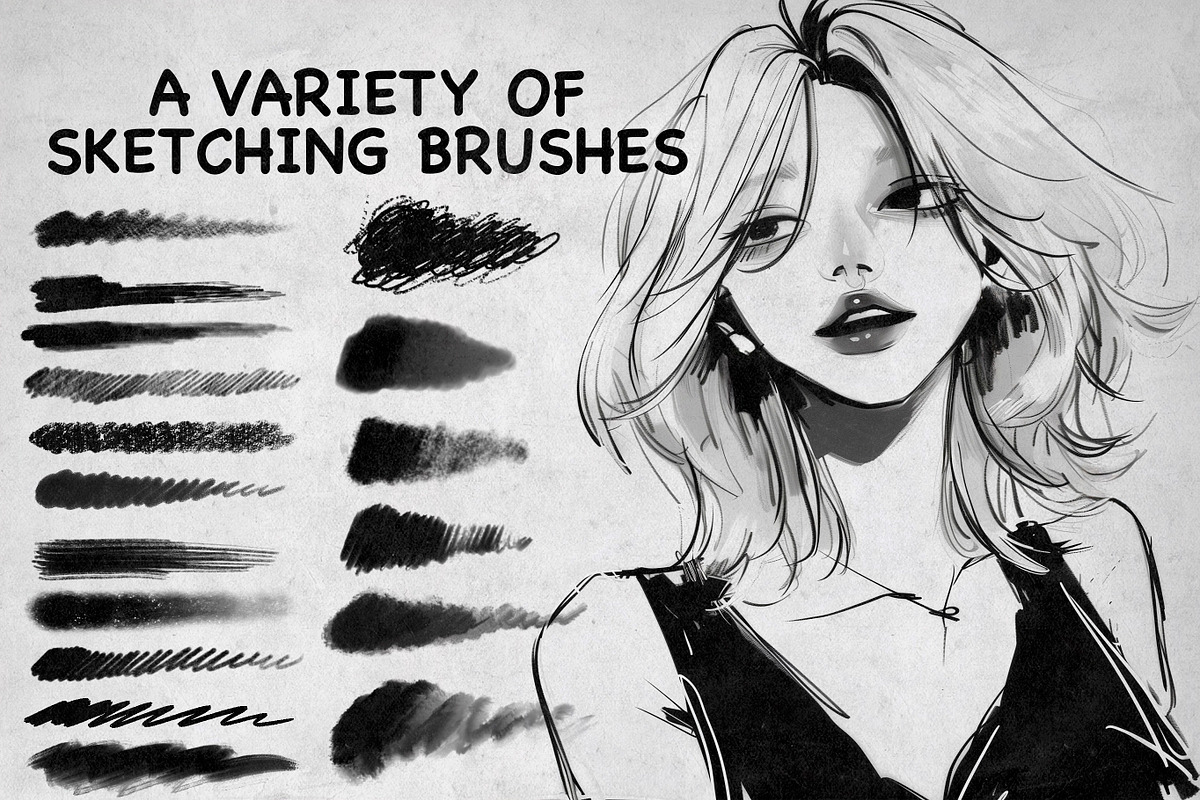 80 Daily Sketch Procreate Brushes, a Brush Add-On by Nuclear Brushes (Photo 6 of 7)