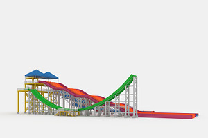 3D Model Waterpark Slide 12