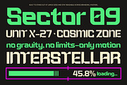 Metaor Aftershift Retro Futuristic, a Sans Serif Font by AmorfaType (Thumbnail 6 of 10)