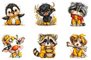 Whimsical Funny Animal Clipart, a Seasonal Illustration by CreationArt (Thumbnail 2 of 5)