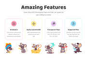 Rat Cartoon Sticker Pack, an Emoji Icon by Vectors Market (Thumbnail 2 of 6)