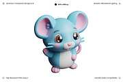 Stylized Mouse Character 3D, an Object 3D Model by Wencory (Thumbnail 2 of 3)