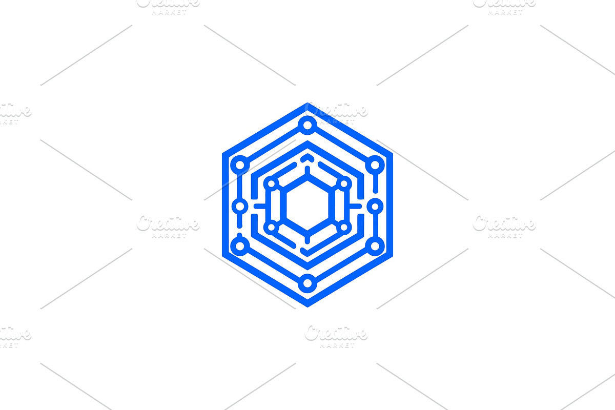 Hexagon Tech Network Logo, a Branding & Logo Template by Vectorium Studio (Photo 1 of 9)