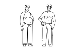 body weight loss man vector, a Person Illustration by pikepicture