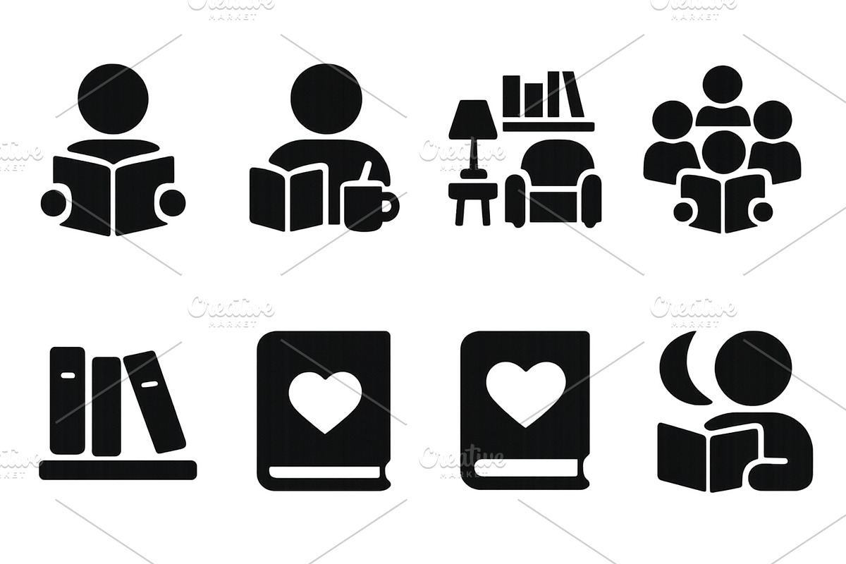 Silhouettes of reading activities in, an Education Illustration by ZinetroN