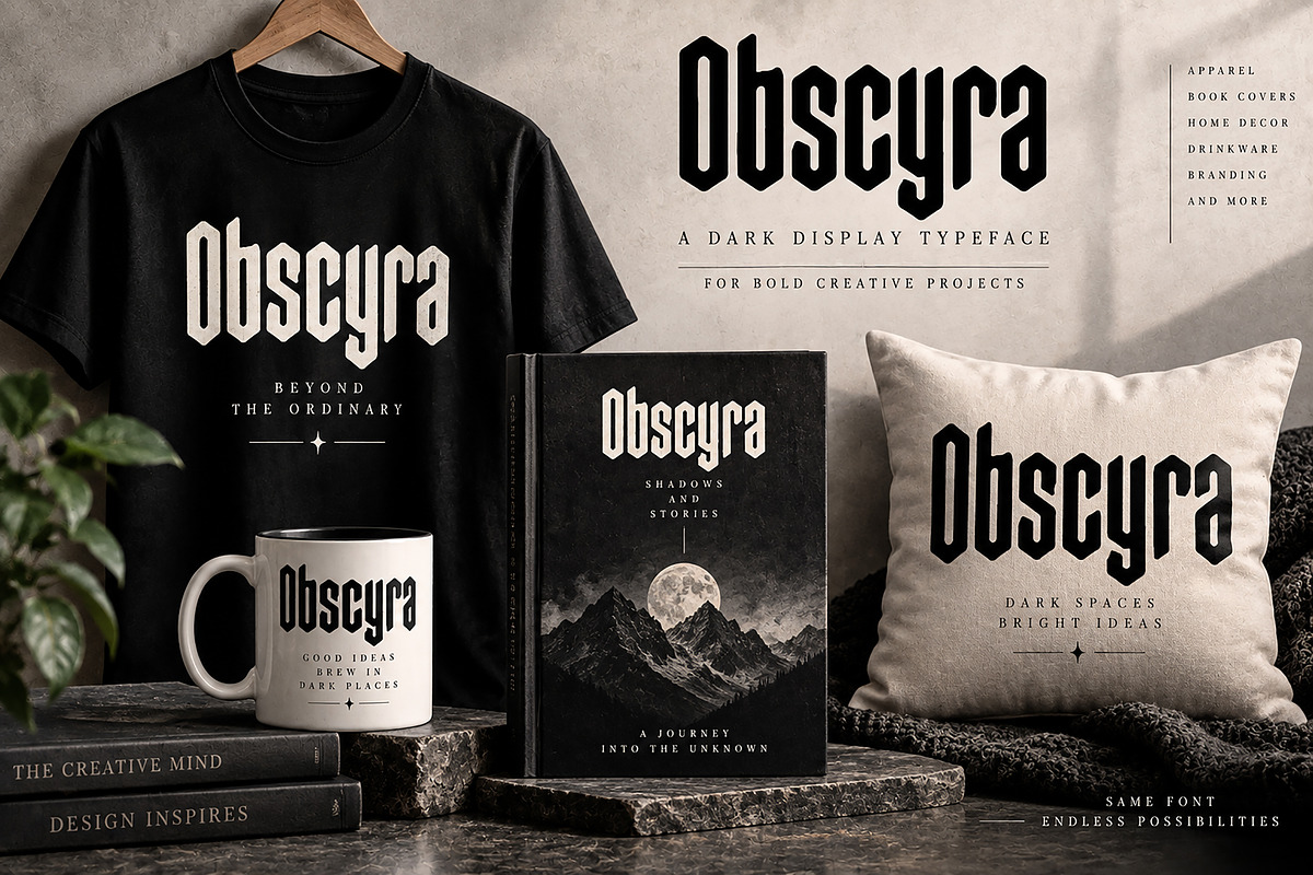 Obscyra — Dark Gothic Display Font, a Blackletter Font by Wow Magic (Photo 2 of 4)