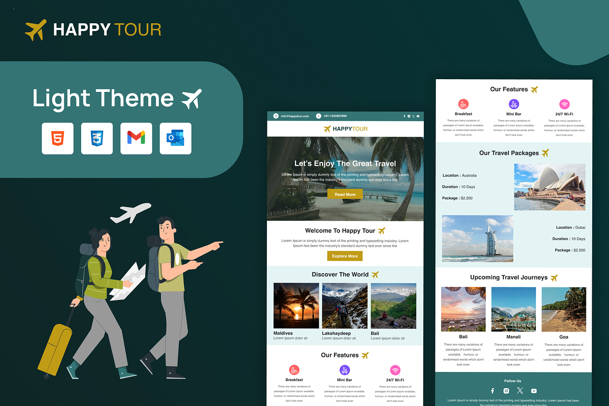 Happy Tour | Figma Design, an Email Template by Lucid_Solutions (Photo 2 of 7)