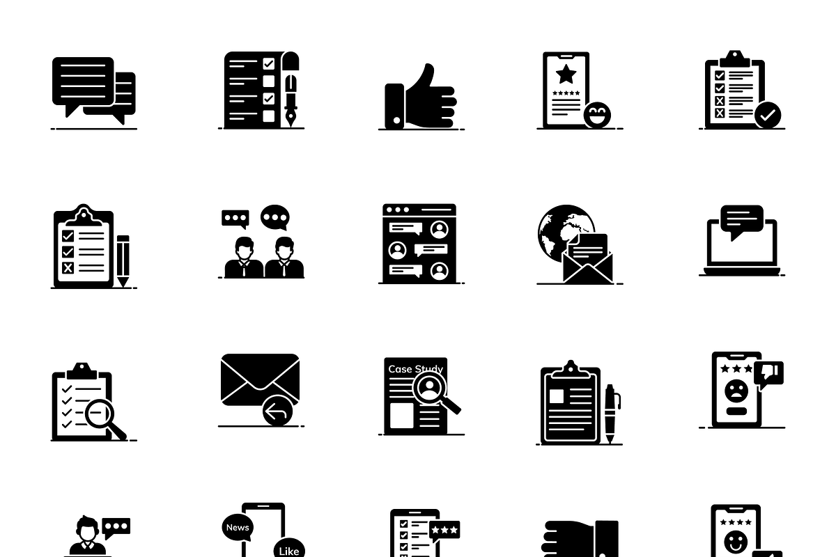 Customer Feedback Icon Set, a Person Illustration by Brickclay (Photo 6 of 7)