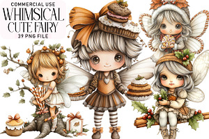 Christmas Whimsical Fairy Clipart, an Illustration by Daily.Designs
